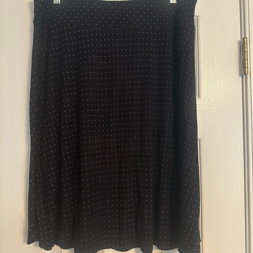 Talbots Navy and pink polka dot skirt.